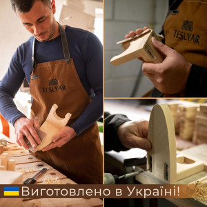 Настенный крепеж держатель для гитары Teslyar Молния из дерева махагон