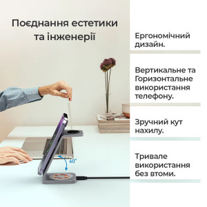 Беспроводная зарядка для телефона MagSafe 3в1 для iPhone airpods и iwatch с usb-c кабелем в подарок