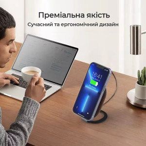 Беспроводная зарядка для телефона MagSafe для iPhone 12, 13, 14, 15 деревянная 15W с USB-с кабелем в подарок