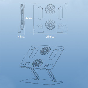 Охлаждающая подставка раскладная для ноутбука Macbook Серая