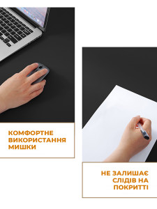 Большой игровой коврик для мышки компьютера водонепроницаемый ультратонкий 100х50 см из экокожи Серый
