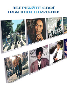 Акриловая полка дисплей для виниловых пластинок подвесная настенная Прозрачная