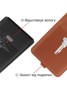 Сумка чехол для ноутбука MacBook 17"-17.3" подставка трансформер водонепроницаемая из эко кожи Черная