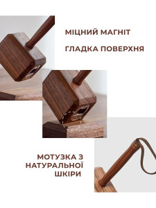 Открывалка со встроенным магнитом и подставкой Молот Тора для бутылок пива и других напитков, дерево бука