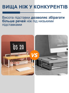 Деревянная подставка для монитора, компьютера или ноутбука настольная Светлая