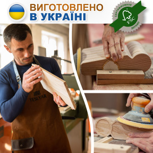 Пивна ручка для бару Teslyar з дерева світла (в комплекті акриловий ковпачок, папір, набір крейди)