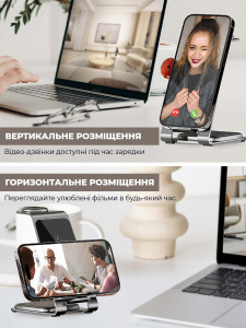 Беспроводная зарядная станция 3 в 1 MagSafe для телефона, смарт часов и наушников настольная Черная