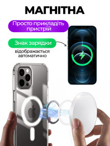 Беспроводное зарядное устройство MagSafe магнитное для телефона Apple iPhone Белый