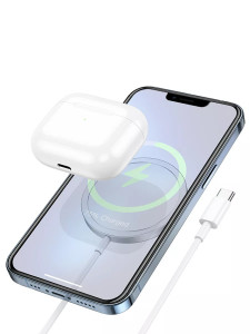 Беспроводное зарядное устройство MagSafe магнитное для телефона Apple iPhone Белый