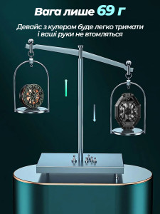 Кулер для телефона 18W с MagSafe креплением и RGB подсветкой, охладитель и вентилятор для смартфона 