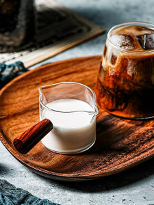 Мерная чашка для кофе эспрессо, питчер для молока стеклянная с ручкой 70 мл
