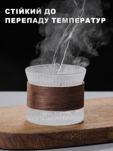 Стакан для кофе, чая, капучино, виски, прозрачный рифленый термостойкий 180 мл