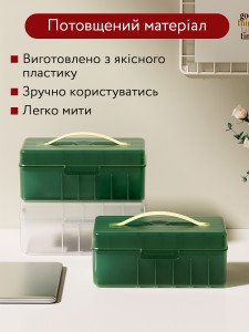 Органайзер для кабелей и зарядок Yartes 2-х ярусный на 11 отделений 10,5х24,5х14 см Прозрачный