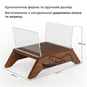 Подставка-органайзер для виниловых пластинок Гитара Teslyar 39х25х23,5 из дерева и акрила
