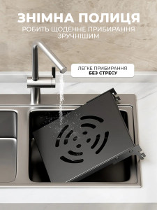 Органайзер для кастрюль и кухонных принадлежностей на 3 полки из углеродистой стали 40х27 см черный