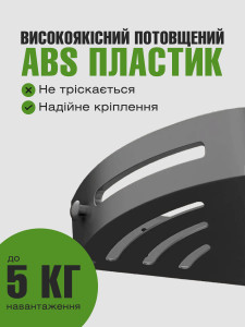 Полка в ванную круглая 3 штуки из пластика 30х21,5 cм черная