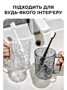 Держатель для зубной щетки настольный из пластика 10,5×8 см прозрачно-черный
