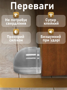 Напольная накладка против столкновений прозрачная Силиконовая на клеевой основе