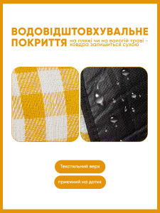 Коврик для пикника Yartes 200х200 см желтый