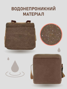 Сумка для фотоаппарата холщовая 22.5x14.5x27 см коричневая