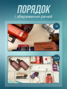 Лотки органайзеры в ящик стола для канцелярии и мелочей набор 25 штук прозрачные