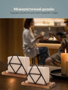 Деревянная подставка для салфеток с металлическим держателем 17х13.5х8 см черно-коричневая