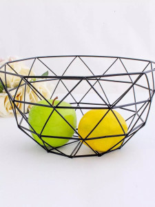 Ваза для фруктов треугольники Yartes из металла 25,5x14x14 см черная
