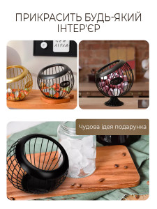 Органайзер для капсул кофе из металла 23x20 см черный