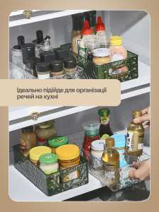 Органайзер для косметики и мелочей Yartes пластиковый 26,5x15,5x6 см прозрачно-серый