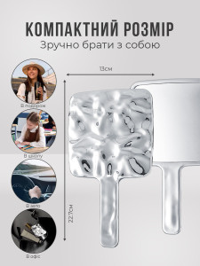 Косметическое зеркало для макияжа Yartes стекло/ABS-пластик 22.7х13 см серебристое