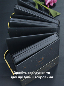Блокнот с черными листами формат А5 на 112 страниц 18,5х13 см Твердая бумага
