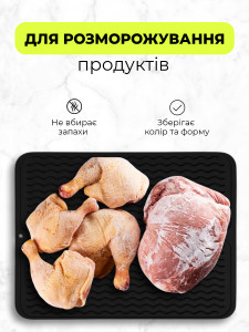 Коврик для сушки посуды силиконовый 40х30 см черный