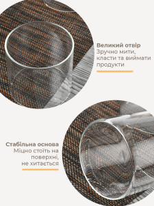 Банка для хранения круп и сыпучих продуктов 1 литр стекло/бамбук 20х8.5 см прозрачная