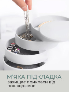 Шкатулка бокс для прикрас та біжутерії висувна багатоярусна Yartes пластикова 10х10х10 см Біла