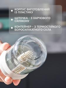 Бутылка для масла стеклянная с дозатором и силиконовой кисточкой со сменной длиной 16х6,7 см прозрачно-серая