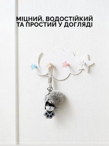 Крючки для одежды Тучка со звездами пластиковые 14х29,8 см белые