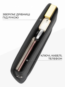 Заглушка карман для машины между сиденьями и консолью экокожа 30х19,6 см черная