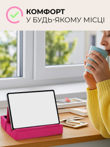 Подставка для телефона и планшета мягкая Фланель 28x25,8x6 см Розовая