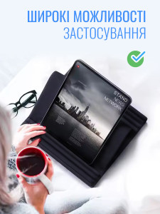 Подставка двусторонняя для телефона и планшета мягкая Хлопок/Пена Memory 30х17х28 см Черная