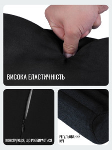 Подставка двусторонняя для телефона и планшета мягкая Хлопок/Пена Memory 30х17х28 см Черная