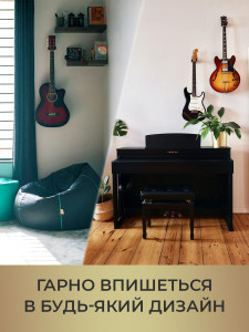 Держатель крючок для гитары настенный Дерево/Металл/Пена 13х8,5х3,9 см Черно-коричневый