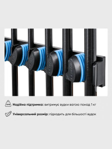 Подставка для удочки из ABS пластика на 9 штук 45х5,5 см черная
