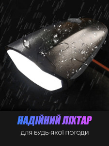 Передняя LED фара на велосипед с сигналом и USB зарядкой ABS-пластик 3.7х5.1х10.2 см Черная