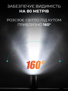 Передняя LED фара на велосипед с сигналом и USB зарядкой ABS-пластик 3.7х5.1х10.2 см Черно-красная