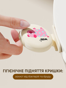 Ручка для крышки унитаза Свинка из ABS-пластика 5х6 см бежевая