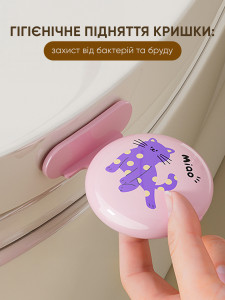 Ручка для крышки унитаза Котик из ABS-пластика 5х6 см розовая