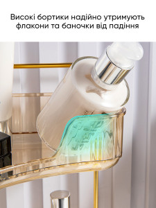 Угловая полка для ванной, кухни и дома 3-х ярусная пластик/металл 44.5х34.5 см желтая