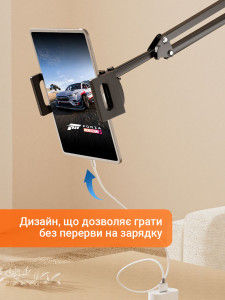 Штатив для телефона с зажимом для 13-дюймовых гаджетов из углеродистой стали 37x38x25,5x14 см черный