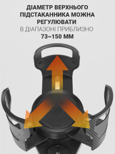 Подстаканник в авто поворотный многофункциональный из пластика 21,3х8 см черный