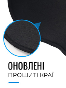 Коврик для компьютерной мыши с подушкой под запястье ЭКО-кожа 25,5х23 см Черный